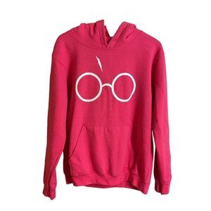 Harry Potter Sweatshirt Glasses Lightening Hoodie SZ M Women’s Hot Pink